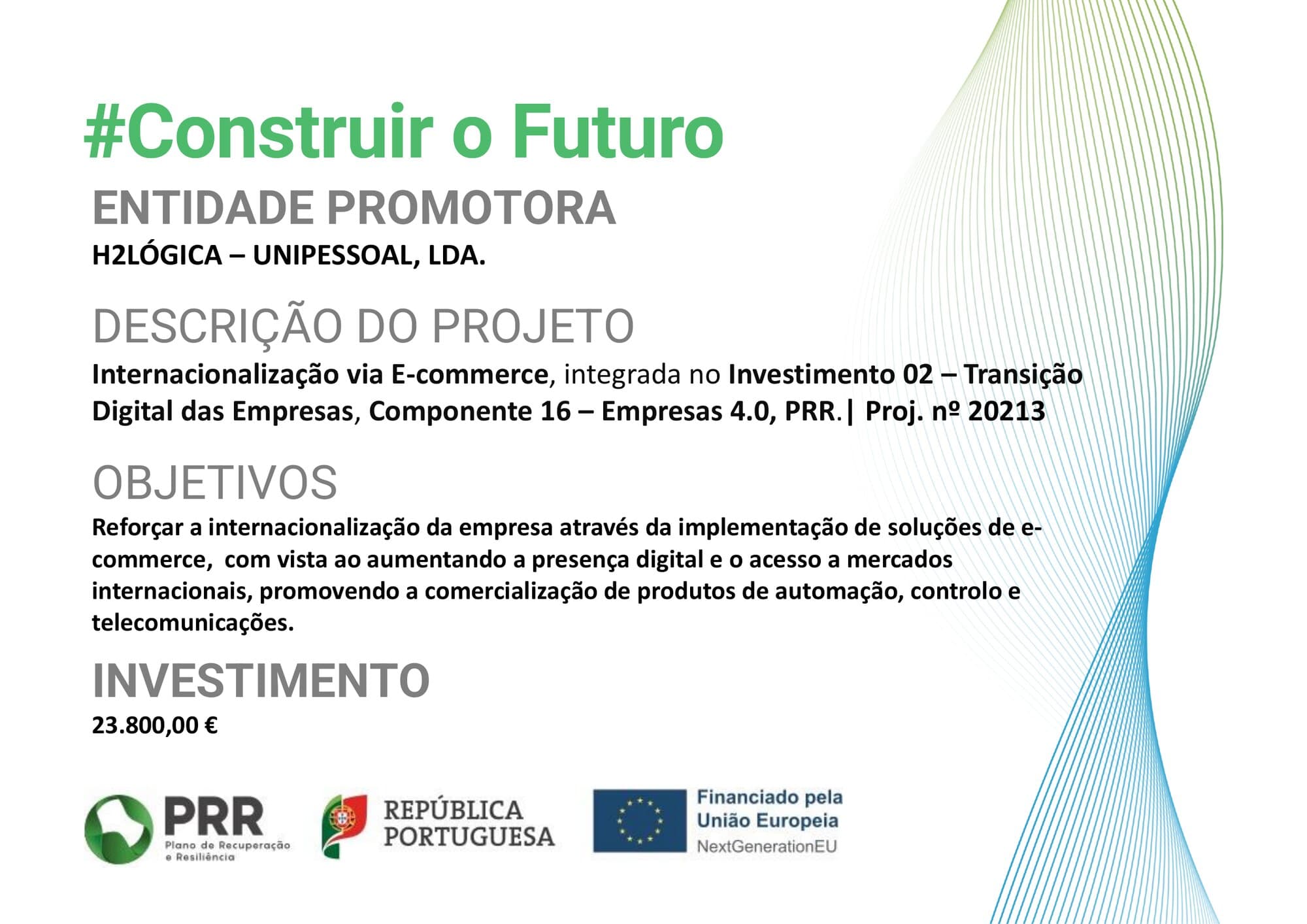 Cartaz de divulgação do projeto Internacionalização via E-commerce da H2Lógica